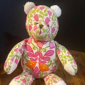 Vera Bradley Lilli Bell Teddy Bear Plush Baby Toy 10" Stuffed Animal